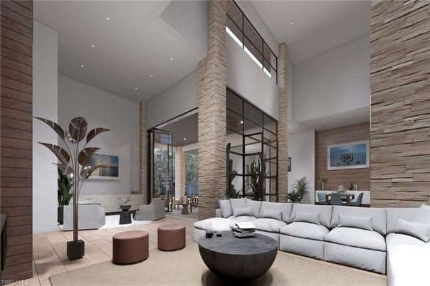 Dining room, Interior, Living room, Recessed Lighting, Stone Walls, Wooden Walls