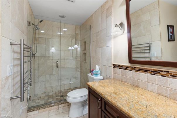 Bathroom, Glass Shower, Interior, Stone Walls