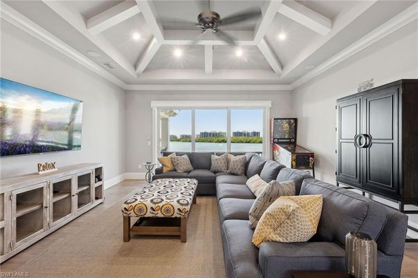 Interior, Living room, Recessed Lighting, Water, Wood Texture Flooring