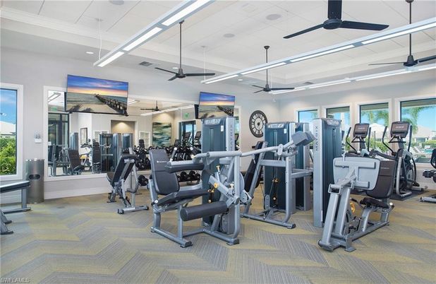 Fitness Equipment, Gym, Interior, Recessed Lighting