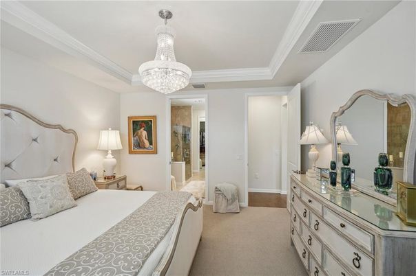 Bedroom, Chandelier, Interior