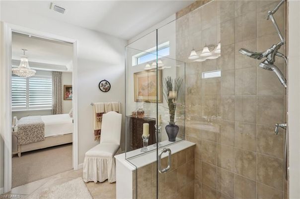 Bathroom, Bedroom, Chandelier, Glass Shower, Interior