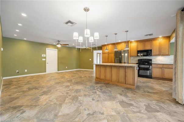 Interior, Kitchen, Pendant Lights, Recessed Lighting, Stainless Steel Appliances