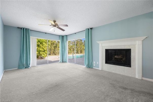 Empty room, Fireplace, Interior