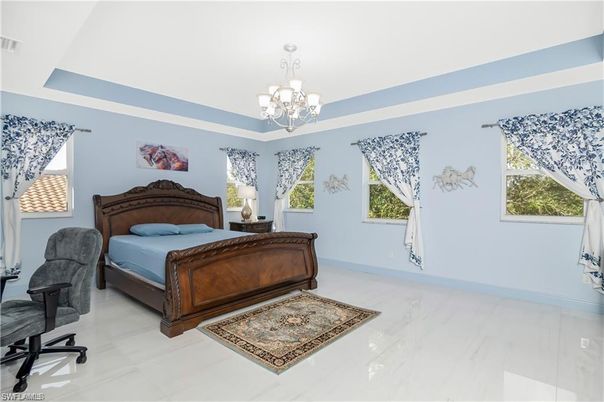 Bedroom, Chandelier, Interior, Marble