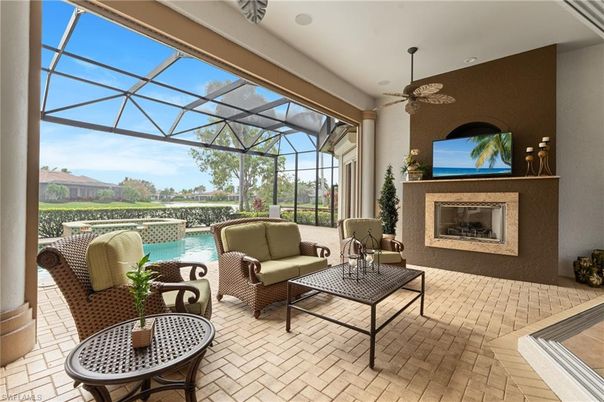 Fireplace, Glass Ceilings, Interior, Pool, Sun Room