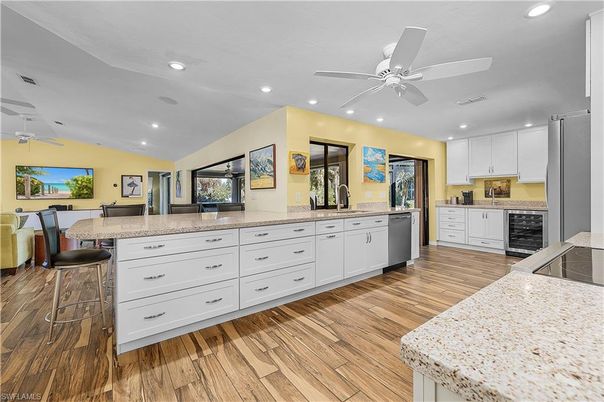 Interior, Kitchen, Recessed Lighting, Wood Texture Flooring