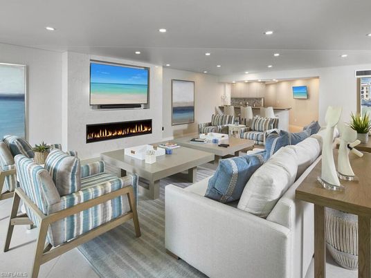 Fireplace, Interior, Living room, Recessed Lighting, Water
