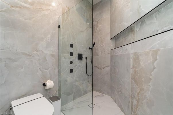 Bathroom, Glass Shower, Interior, Marble, Marble Walls