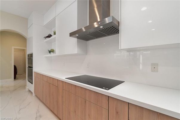 Interior, Kitchen, Marble, Recessed Lighting, Stainless Steel Appliances
