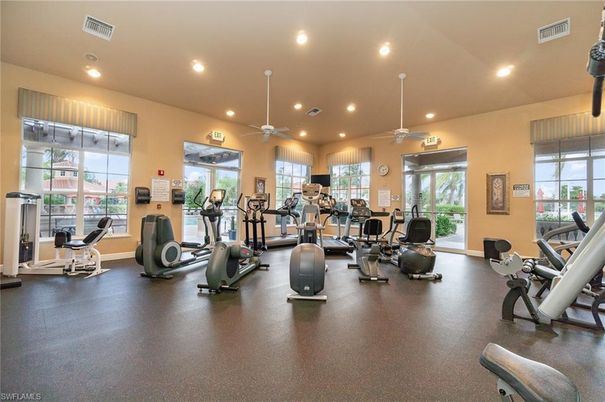 Fitness Equipment, Gym, Interior, Recessed Lighting