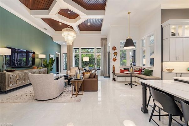 Chandelier, Interior, Living room, Pendant Lights, Recessed Lighting, Wooden Ceilings
