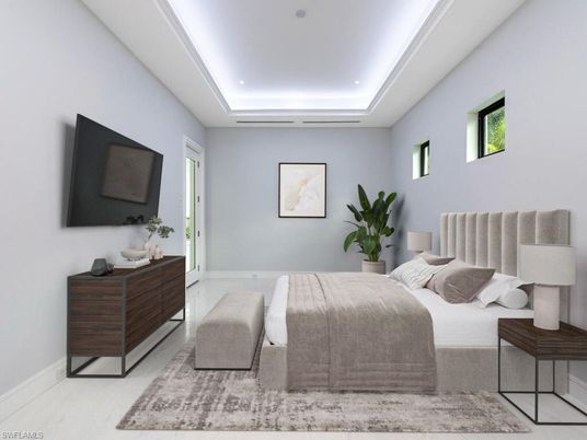 Bedroom, Interior, Recessed Lighting