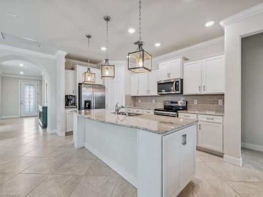 Interior, Kitchen, Pendant Lights, Recessed Lighting, Stainless Steel Appliances