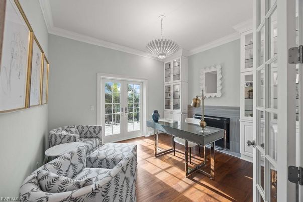 Home Office, Interior, Pendant Lights, Wood Texture Flooring