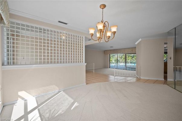 Chandelier, Empty room, Interior