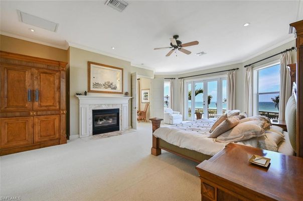 Bedroom, Fireplace, Interior, Recessed Lighting, Water