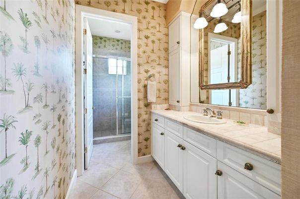 Bathroom, Glass Shower, Interior, Tile Countertops