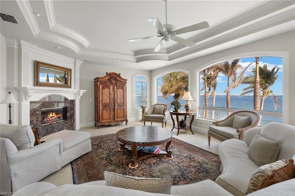 Fireplace, Interior, Living room, Recessed Lighting, Water