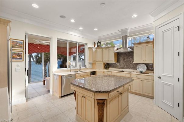 Interior, Kitchen, Recessed Lighting, Stainless Steel Appliances, Water