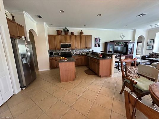 Dining room, Interior, Kitchen, Living room, Recessed Lighting, Stainless Steel Appliances