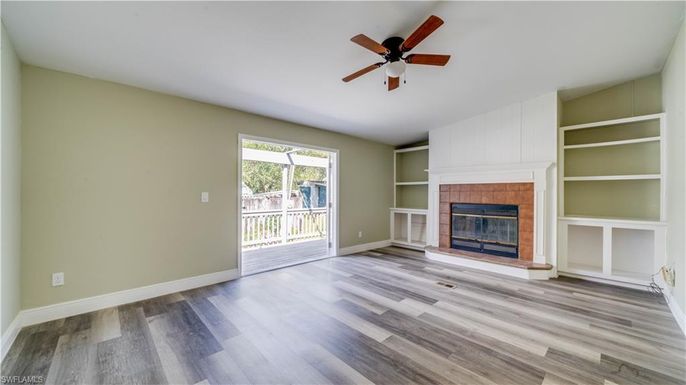 Empty room, Fireplace, Interior, Wood Texture Flooring
