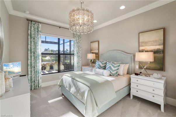 Bedroom, Chandelier, Interior, Recessed Lighting