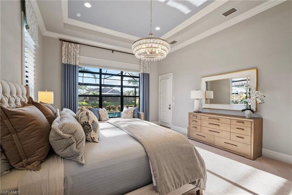 Bedroom, Chandelier, Interior, Pendant Lights, Recessed Lighting