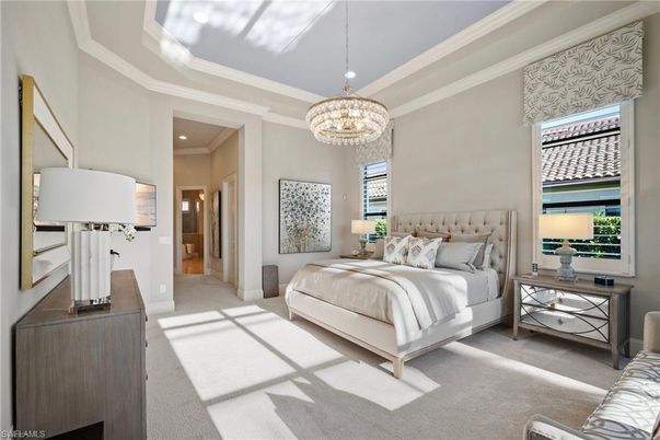 Bedroom, Chandelier, Interior