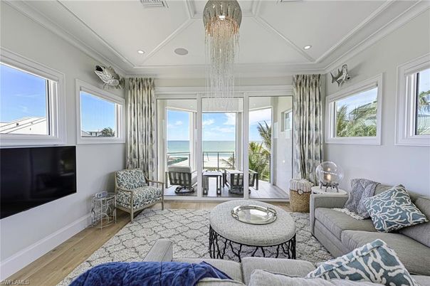 Chandelier, Interior, Living room, Recessed Lighting, Water, Wood Texture Flooring