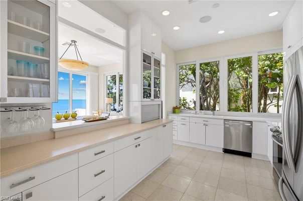 Interior, Kitchen, Pendant Lights, Recessed Lighting, Stainless Steel Appliances, Water