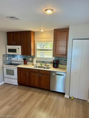 Interior, Kitchen, Stainless Steel Appliances, Wood Texture Flooring
