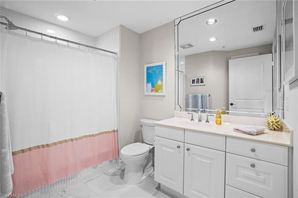 Bathroom, Interior, Marble, Recessed Lighting