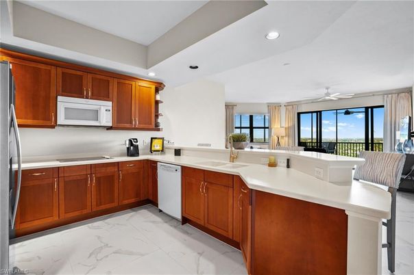 Interior, Kitchen, Marble, Recessed Lighting, Stainless Steel Appliances