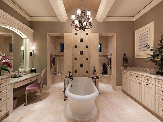 Bathroom, Chandelier, Dual Sink Vanities, Free Standing Baths, Interior