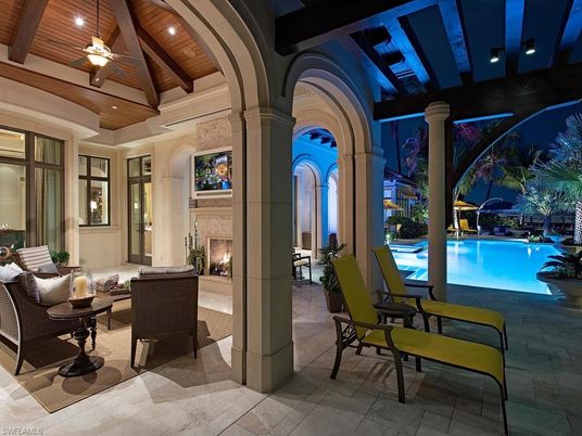 Exterior, Fireplace, Pool