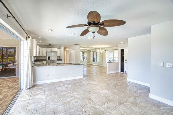Chandelier, Interior, Kitchen, Recessed Lighting, Stainless Steel Appliances
