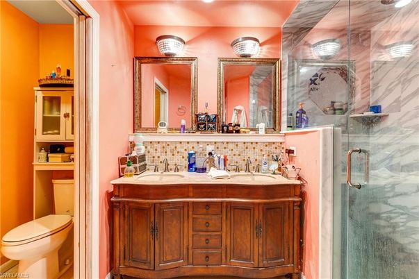 Bathroom, Dual Sink Vanities, Glass Shower, Interior