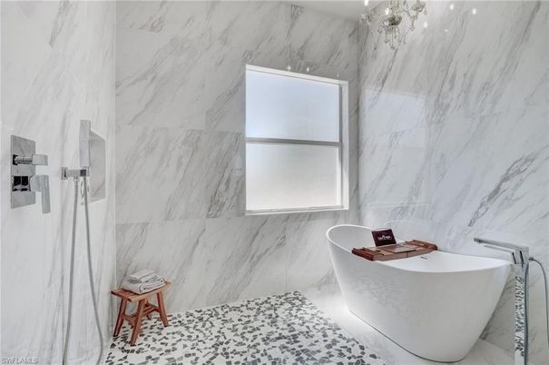 Bathroom, Free Standing Baths, Interior, Marble Walls