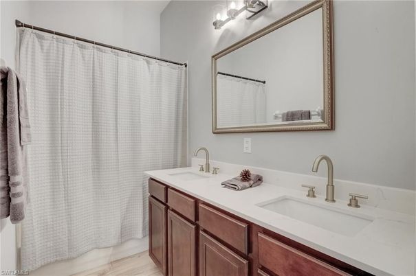 Bathroom, Dual Sink Vanities, Interior, Wood Texture Flooring