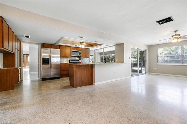 Empty room, Interior, Kitchen, Stainless Steel Appliances