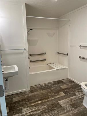 Bathroom, Interior, Wood Texture Flooring