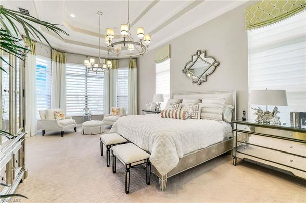 Bedroom, Chandelier, Interior, Recessed Lighting