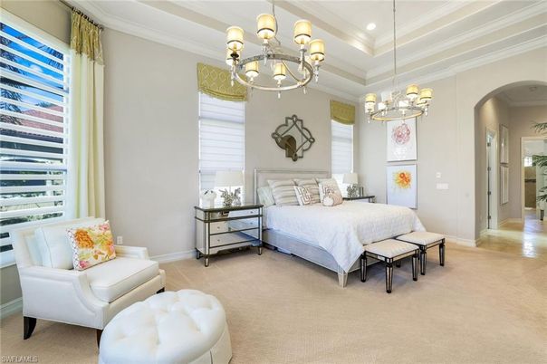 Bedroom, Chandelier, Interior, Recessed Lighting