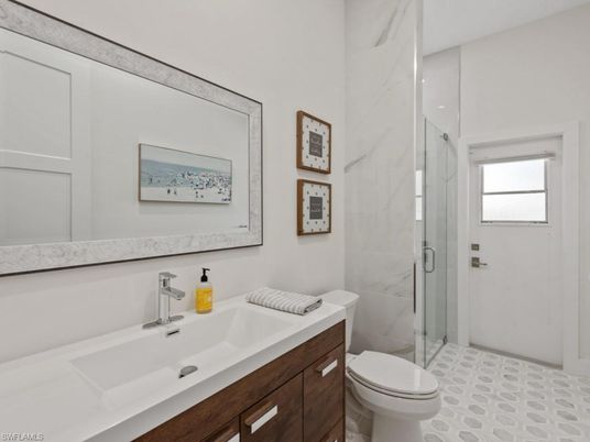 Bathroom, Glass Shower, Interior, Marble Walls