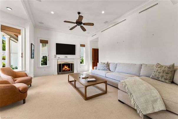 Fireplace, Interior, Living room, Recessed Lighting