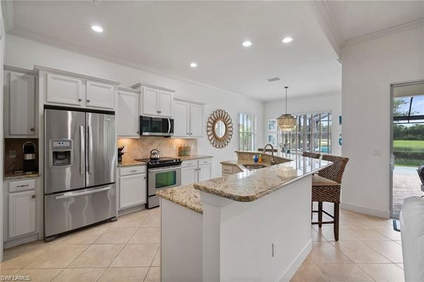 Interior, Kitchen, Pendant Lights, Recessed Lighting, Stainless Steel Appliances
