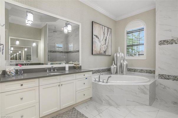 Bathroom, Dual Sink Vanities, Interior, Marble, Marble Walls