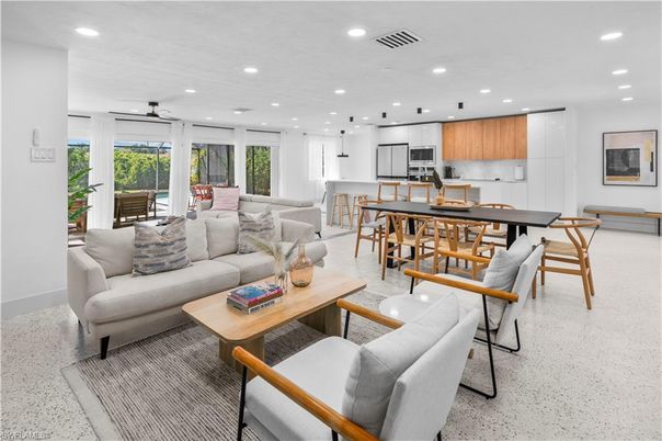 Dining room, Interior, Kitchen, Living room, Pendant Lights, Recessed Lighting