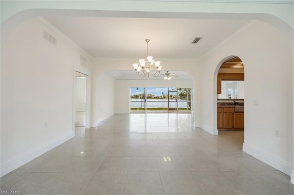 Chandelier, Empty room, Interior, Water